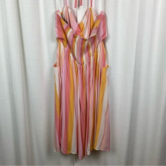 ModCloth x Collectif Sandy-Lynn Peachy Stripe Dress Sz.14 - Picture 10 of 16